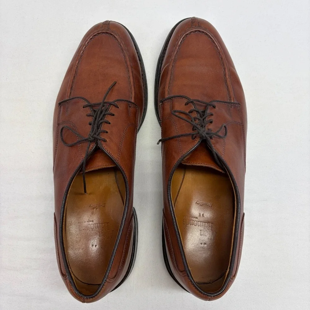 Allen Edmonds Bradley Dress Shoes Mens 12 B Brown Leather Split Toe Blucher